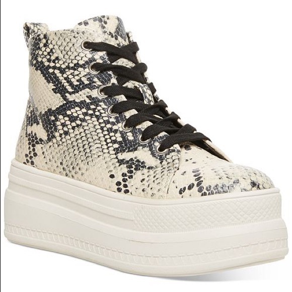 steve madden snakeskin high top sneakers